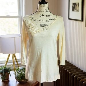 LOFT Cream Embellished Shirt